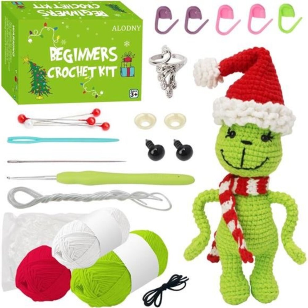 Grinchs Crochet Kit‎ for Beginners,Christmas Crochet Kit for Beginners Adults